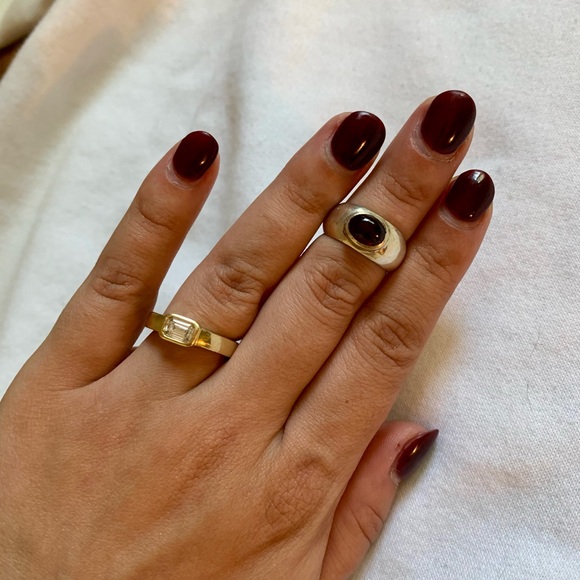 Sterling silver amethyst inlaid cabachon ring - Picture 4 of 7